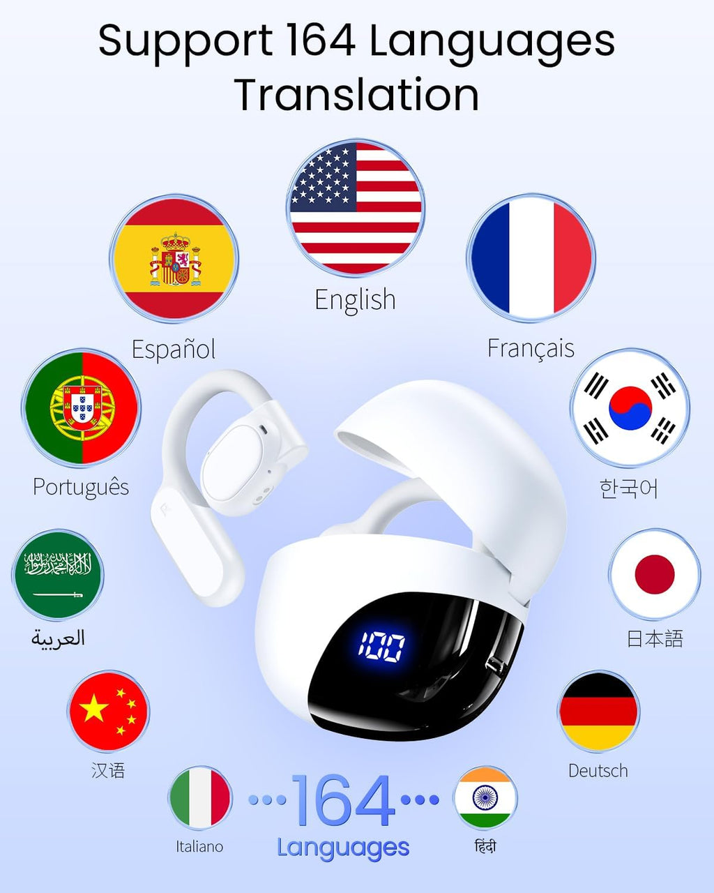 Headphone for Travel Meeting Learning K08 White