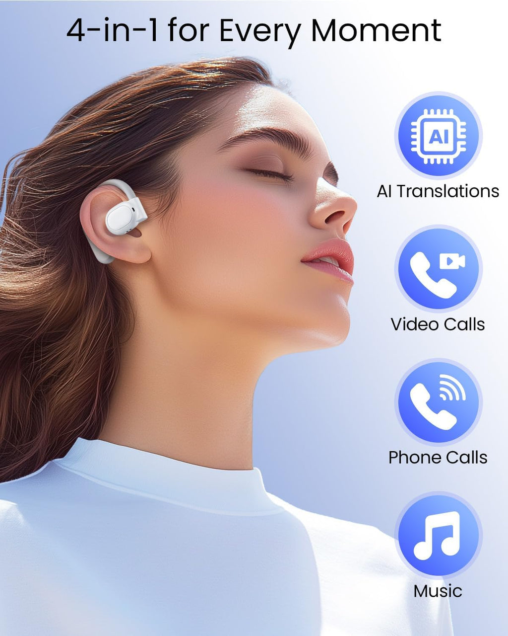 Headphone for Travel Meeting Learning K08 White