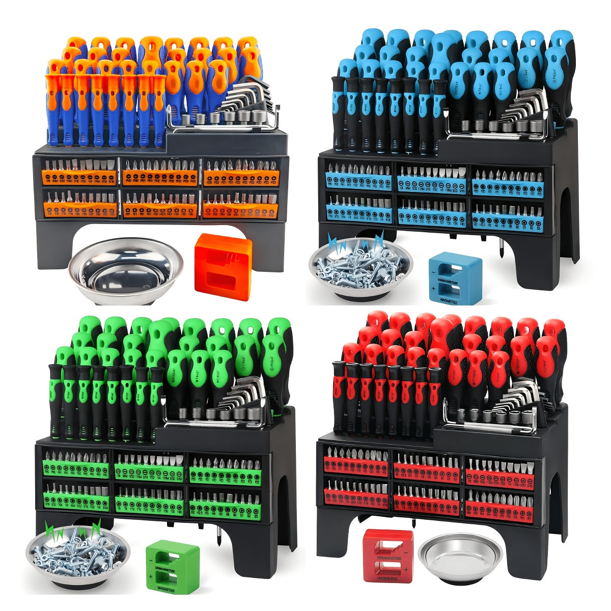 Juego de destornilladores magnticos de 118 piezas con organizador de plstico incluye juego de destornilladores de precisin planos Phillips hexagonales Pozidriv Torx y herramientas de bricolaje magnetizador y desmagnetizador  Regalo de herramient