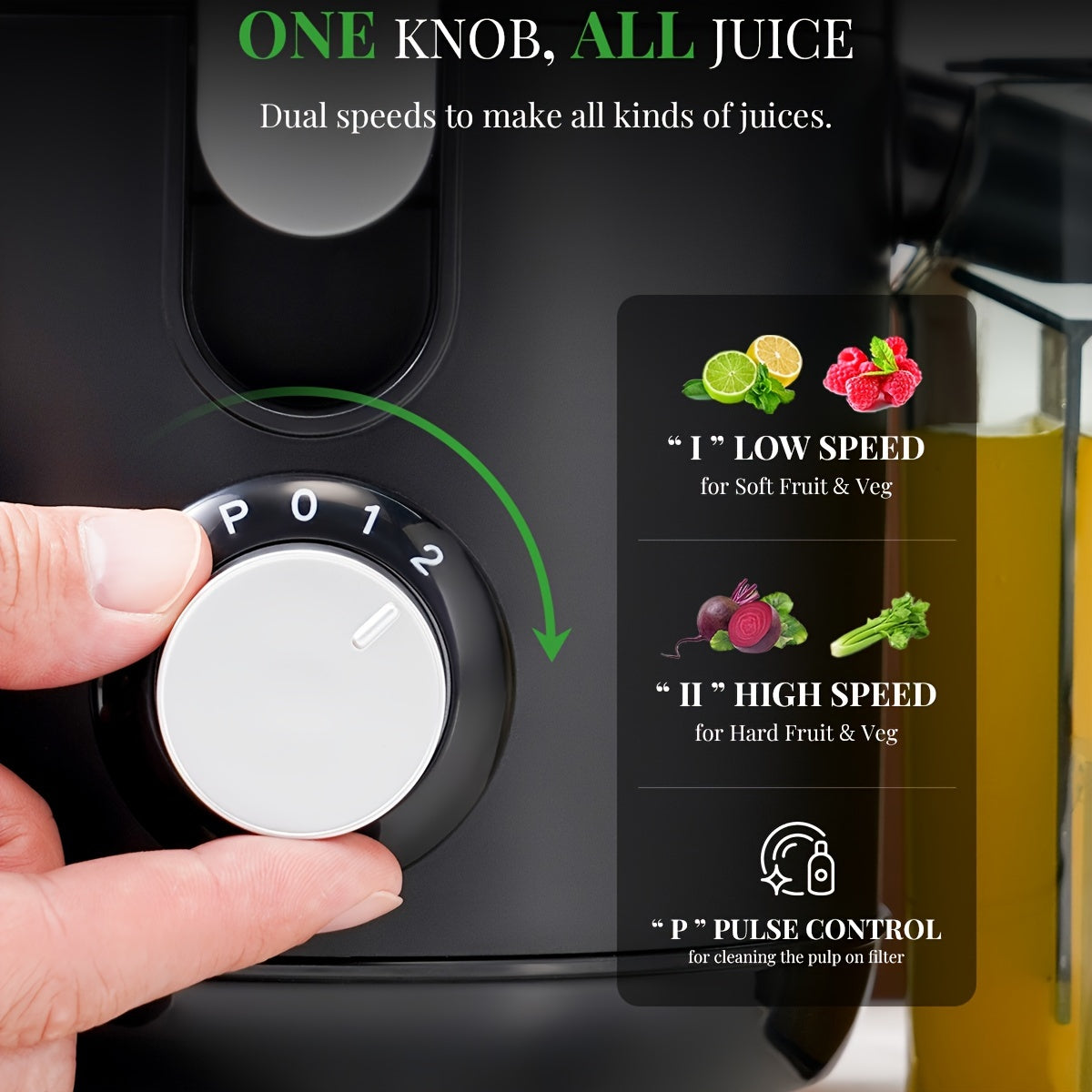 Exprimidor elctrico GDOR extractor centrfugo de doble velocidad con motor de 2 velocidades entrada de alimentacin de 25 de ancho y sistema antigoteo sin BPA apto para frutas verduras manzanas zanahorias ctricos  Fcil de limpiar con cepillo