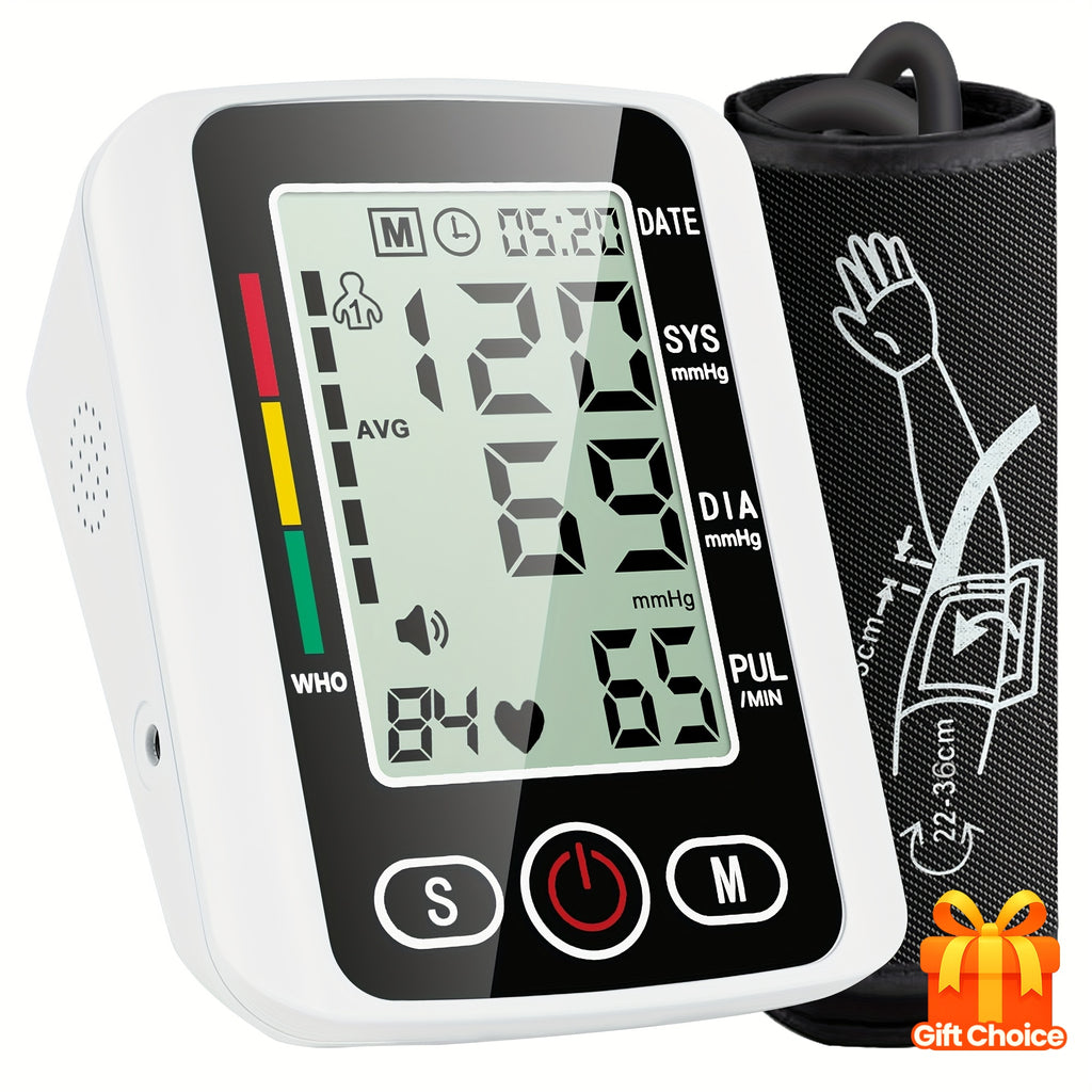 Monitor de Presin Arterial para Adultos  Mquina Automtica de Brazo Superior con Pantalla LCD Grande Manguito Ajustable Memoria de 2x99 Lecturas Alimentado por USB Fcil de Operar para Uso en el Hogar No Incluye Batera AAA Monitoreo de Salud Di