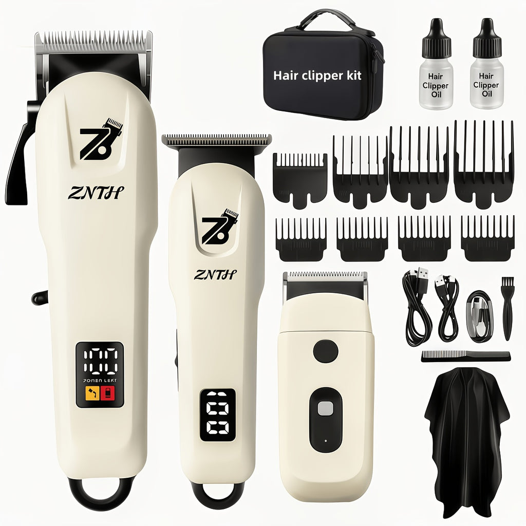 Regalo de San Valentn  Juego de 1 pieza3 piezas de cortapelos profesional y mquina de afeitar elctrica adecuado para cortar el pelo afeitar cabezas calvas y ms multifuncional con pantalla LCDcarga rpida USB batera de larga duracin hojas de 
