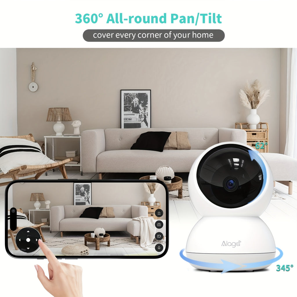 Cmara de seguridad interior 3K Wifi 5G y 24G PanTilt 360 IA HumanoMascotaMovimiento Visin nocturna Audio bidireccional Cmara interior con aplicacin para telfono Funciona con Asistente Alexa